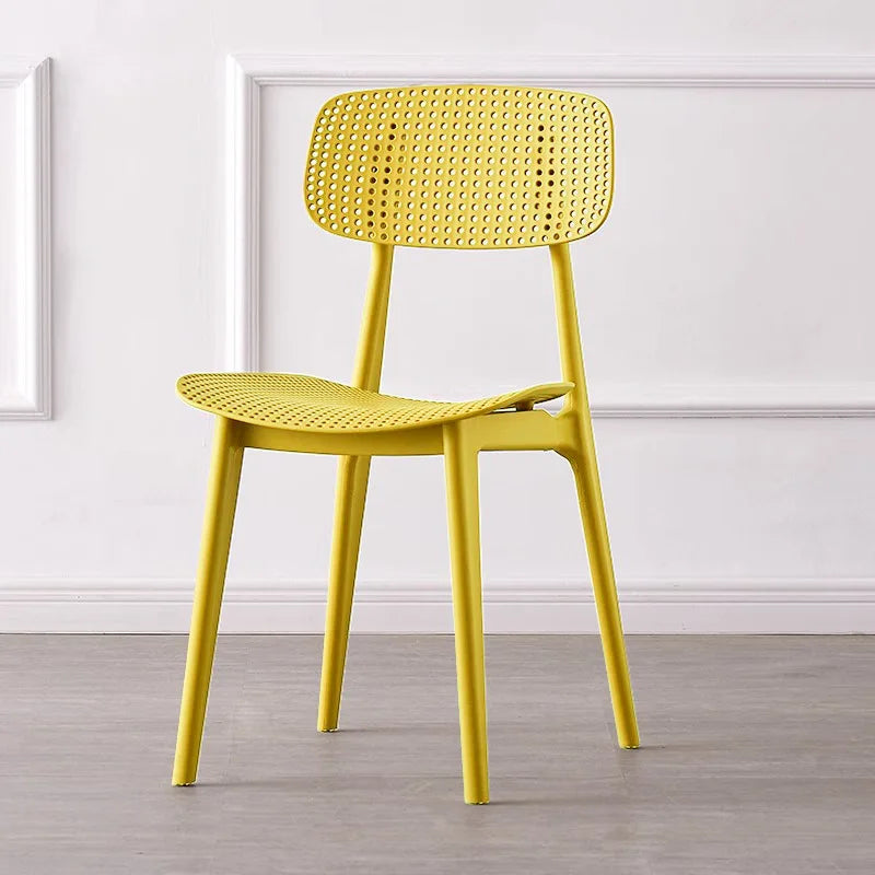Household thickened backrest dining chair Casual dining table and chair Simple modern restaurant stool Creative Oasis Select Yellow 2 pieces