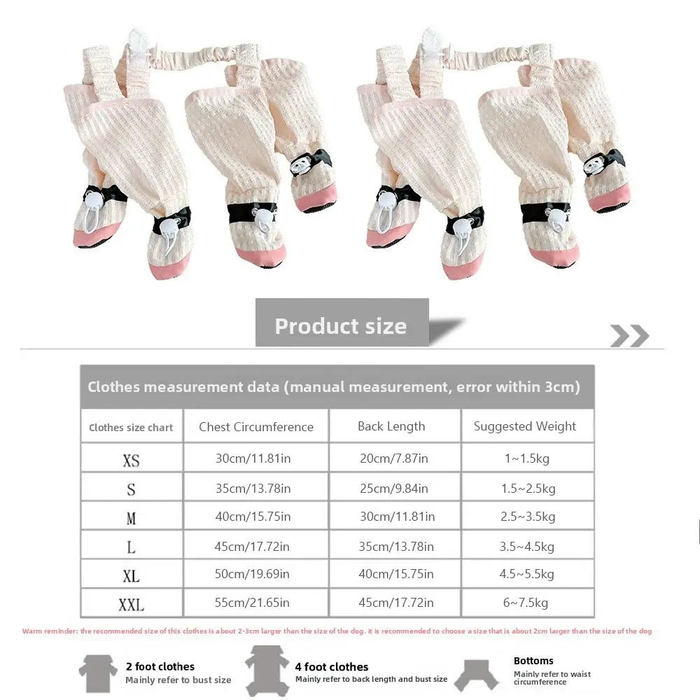 Full Leg Protection Pet Strolling Going Out Pants Dust-proof Anti-Slip Dog Four-Legged Pants Adjustable Dog Boot Leggings Oasis Select