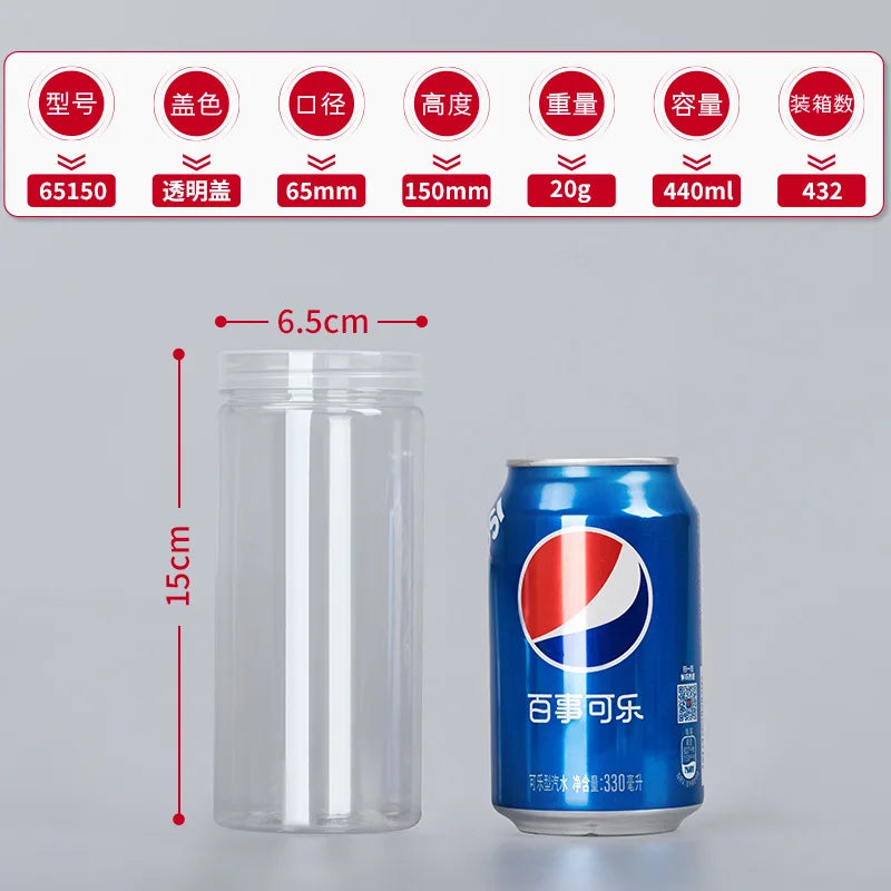Plastic Packing Bottle PET Clear Empty Seal Circular Bucket Storage
