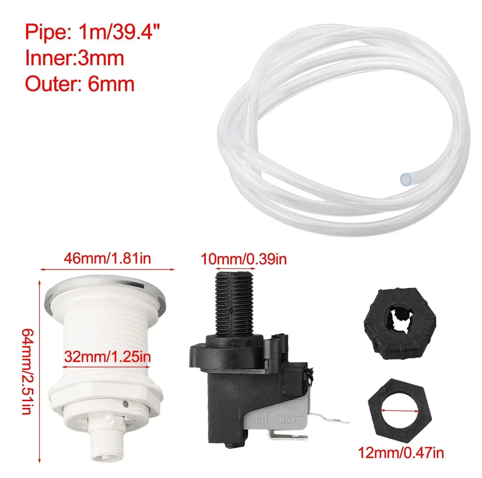 Air Button Push Switch OnOff for Spa Jet Bath and Pool Hose Control Compatible with Automotive Applications and Massage Pumps Oasis Select