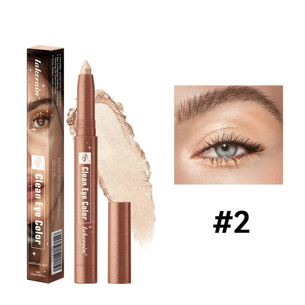 Lakerain 12-Color Waterproof Eyeshadow Sticks – Shimmer & Matte