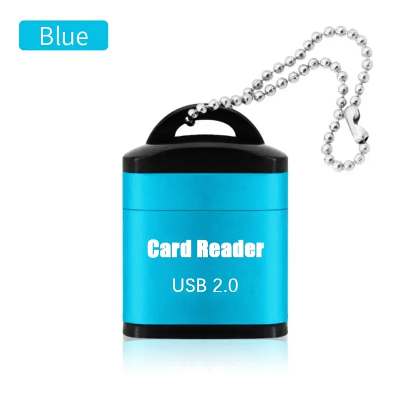 Mini High Speed USB 2.0 Card Reader TF Memory Card Adapter For Computer Desktop Laptop Notebooks USB Cartridge Oasis Select Blue 1pcs