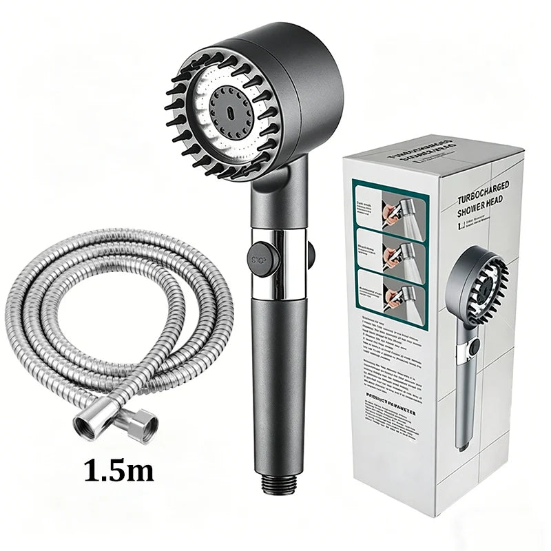 3-Mode High Pressure Filter Shower Head | One-Click Stop