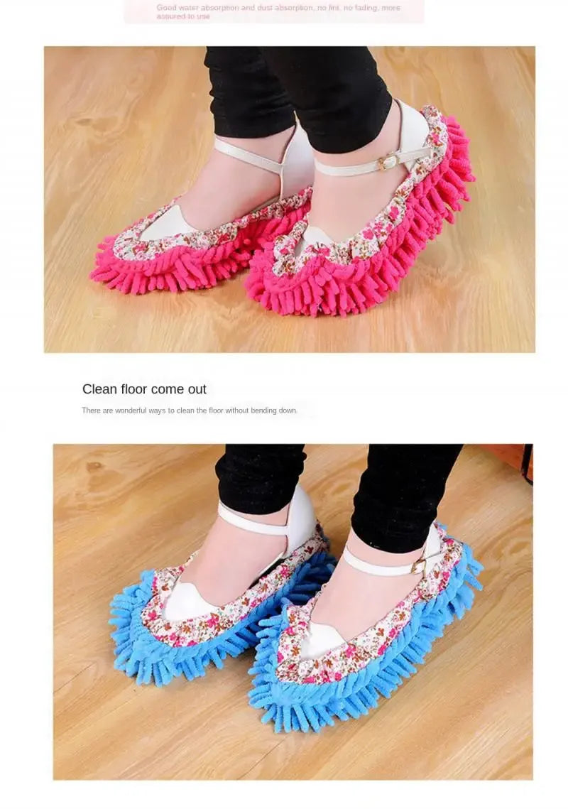 2pcs Dust Cleaner Grazing Slippers House Bathroom Floor Cleaning Mop Cleaner Slipper Lazy Shoes Cover Microfiber Duster Cloth Oasis Select