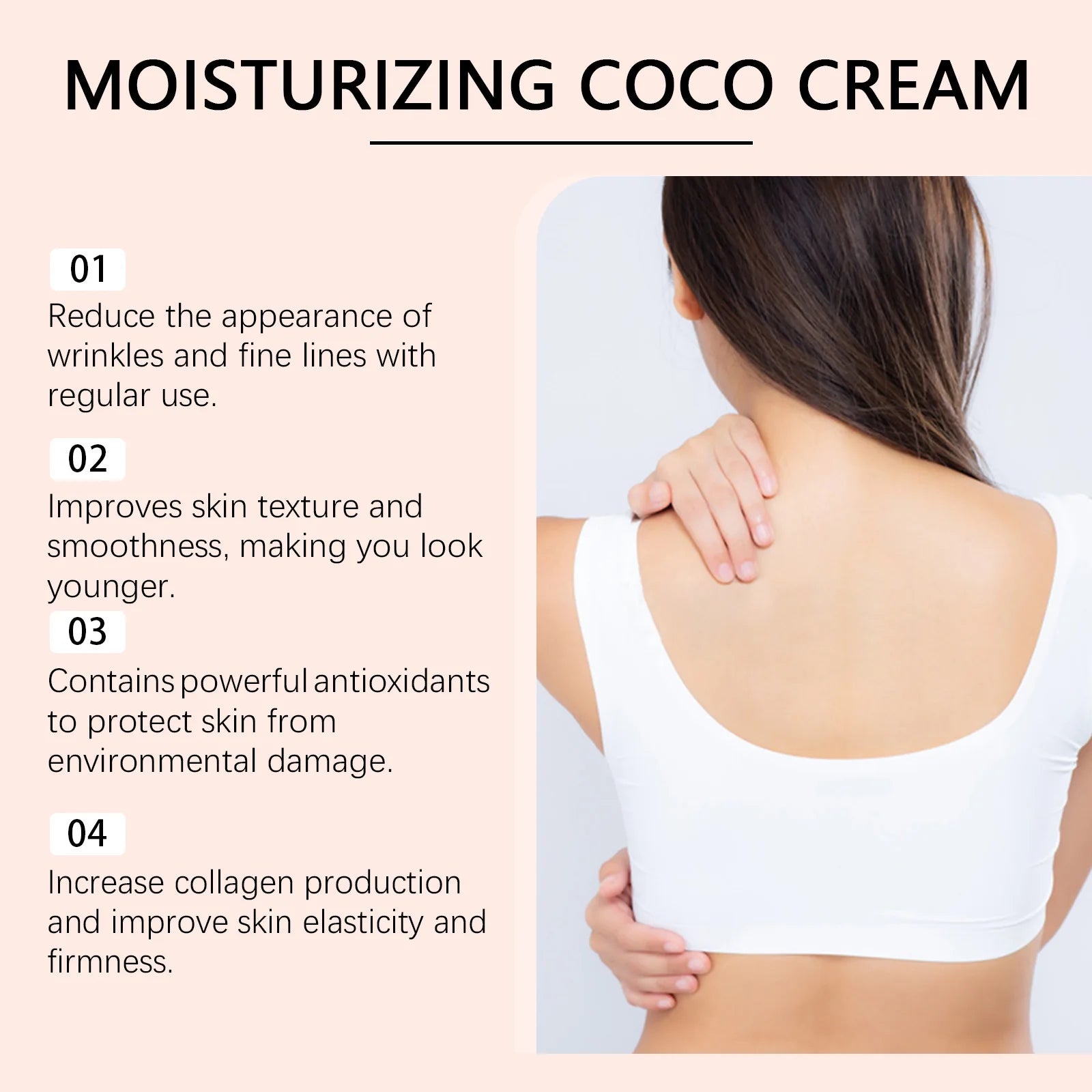 OCEAURA Coconut Oil Body Moisturizing Cream Relieve Dryness Enhance Elasticity Firm Skin Improve Dullness Coconut Oil Care Cream Oasis Select