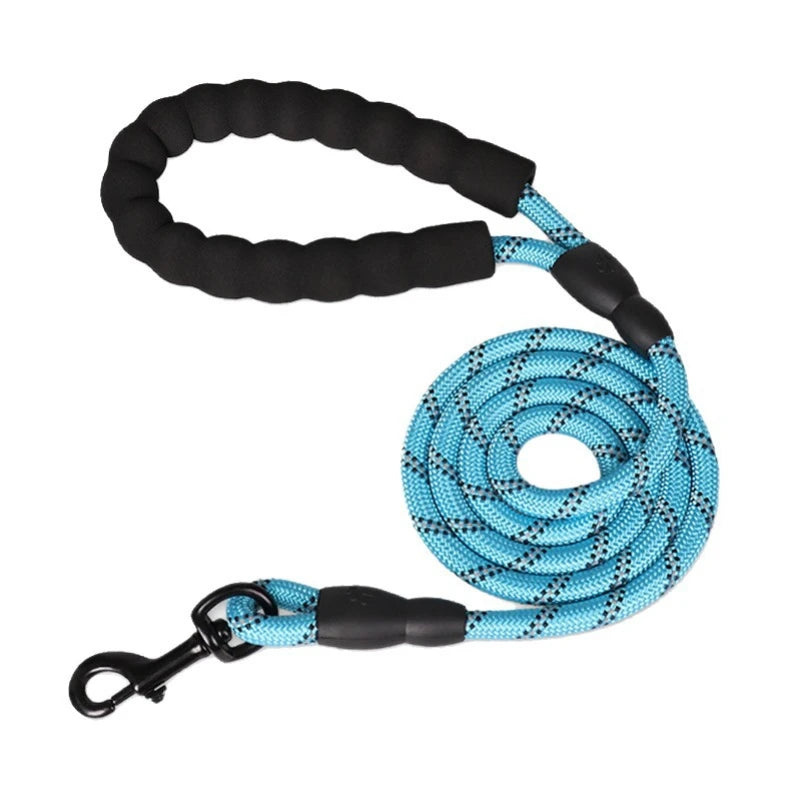 3m Pet Reflective Nylon Tow Rope Non Slip Foam Handle Pet Adjustable Towing Ropes Large Middle Small Dogs Outdoors Pet Supplies Oasis Select Blue