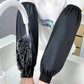2pcs Heavy-Duty Black Faux Leather Arm Sleeves - Waterproof & Oil-Resistant for Kitchen, Occupational Work & Industrial Use Oasis Select black