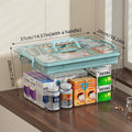 Medical Storage Box,Transparent Medicine Cabinet,Large-Capacity First Aid Kit,Multifunctional Home Aid Case,Various Colors Oasis Select Extra large blue