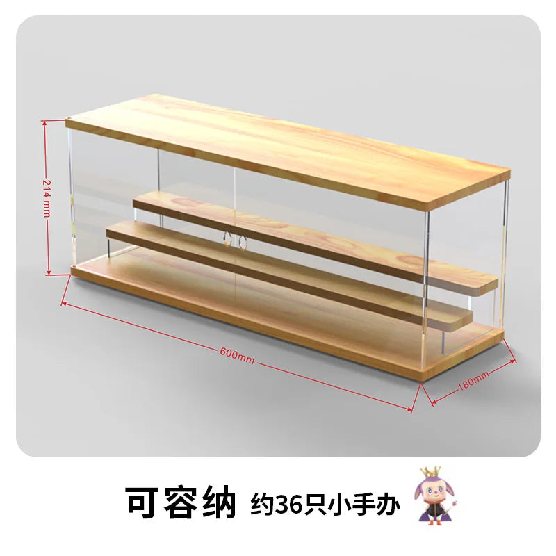 Solid Wood Acrylic Dustproof Display Cabinet & Storage Box