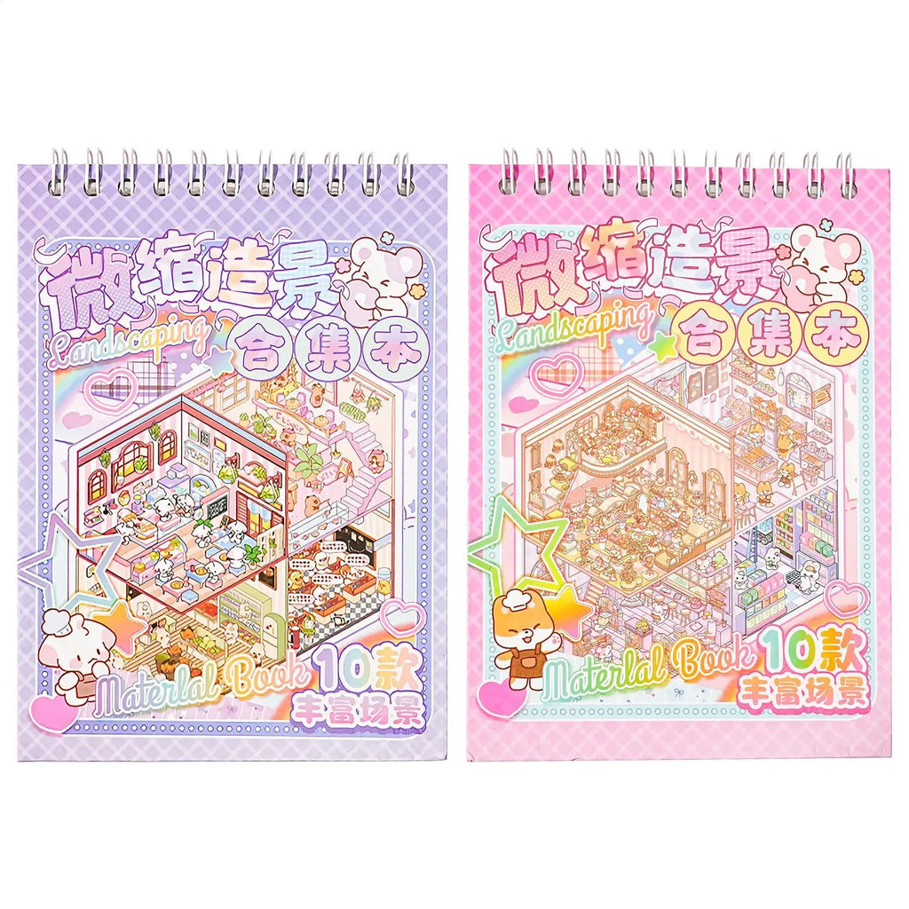 Landscape Sticker Scenes Cartoon Landscape Sticker Book Forest Village DIY 3D Sticker Scene Pocket Birthday Gift For Planner Oasis Select