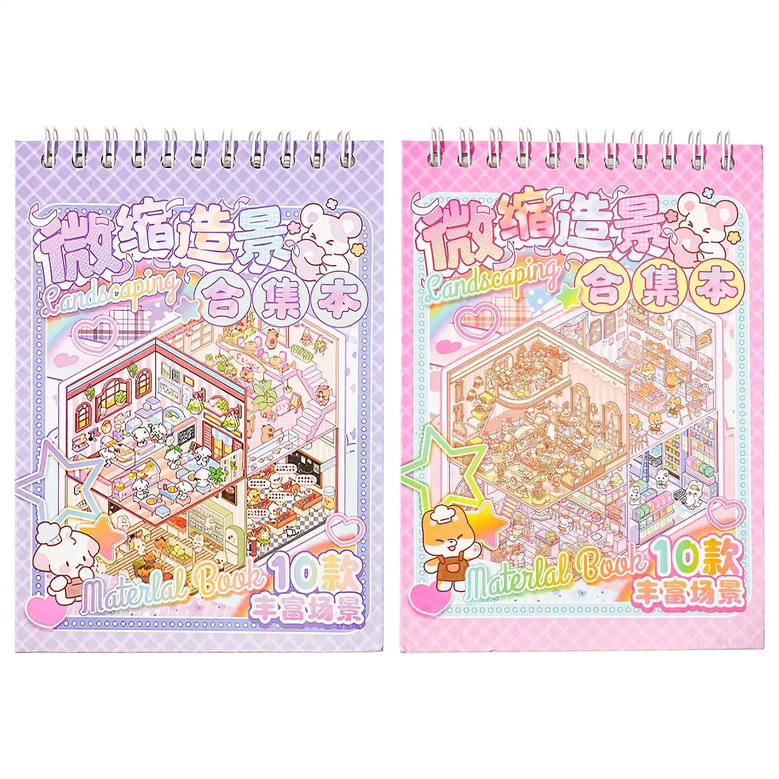 Landscape Sticker Scenes Cartoon Landscape Sticker Book Forest Village DIY 3D Sticker Scene Pocket Birthday Gift For Planner Oasis Select