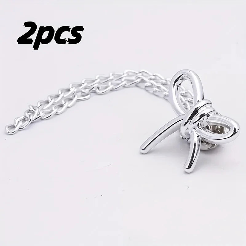 Women'S Adjustable Clothes Clips with Butterfly Decorations - Instant Sleeve Shortening, Suitable for Shirts, Dresses, Pants Oasis Select 2pcs Bow Style
