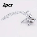 Women'S Adjustable Clothes Clips with Butterfly Decorations - Instant Sleeve Shortening, Suitable for Shirts, Dresses, Pants Oasis Select 2pcs Bow Style
