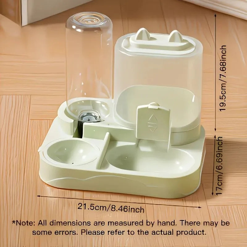 1pcs Transparent 2-in-1 Pet Food Water Bowl Dry Wet Separation Design Durable Plastic Feeder for Cats and Dogs Travel Oasis Select