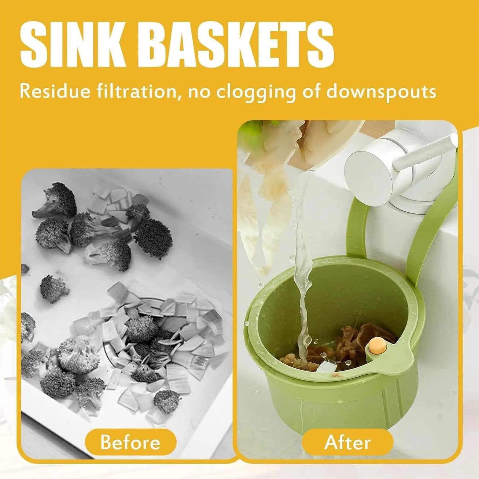 Kitchen Sink Strainer Basket Space Saving Drain Food Catcher Removable Fine Mesh Sink Strainer Basket for Commercial Shower RV Oasis Select