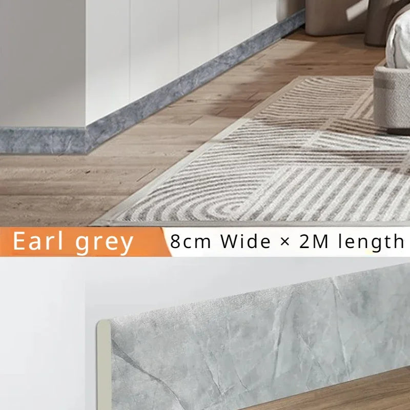 2M Waterproof Enclosure Self Adhesive Skirting Line 3D Wall Sticker Thickened Anti-collision Decoration Corner Line Oasis Select