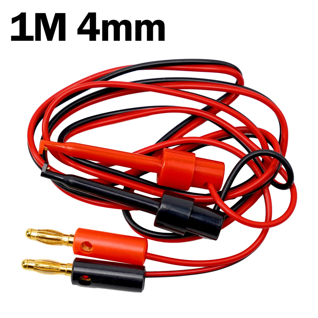 2PCS 4mm Banana Plug To Test Hook Clips 4mm Banana Plug Connector To Hook Clamp Adapter For Multimeter Test Leads Oasis Select