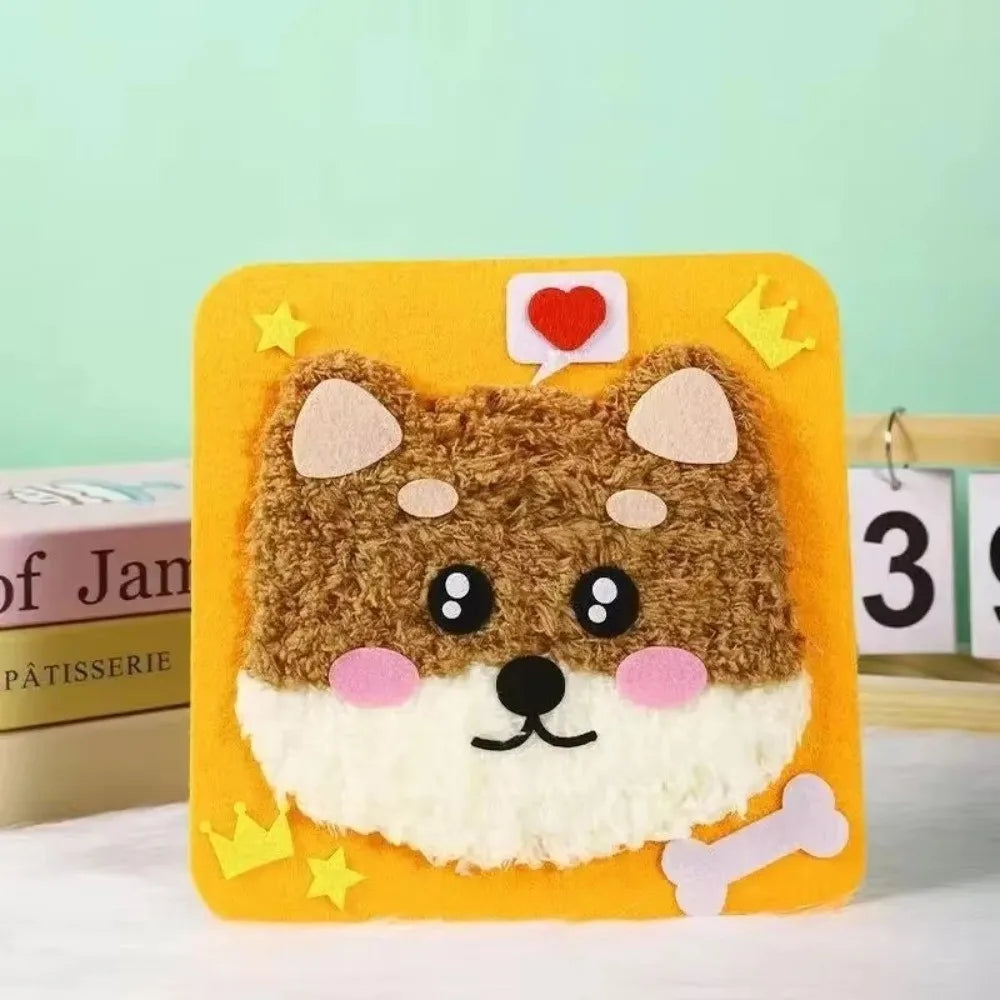 Sewing Needle and Thread Painting DIY Embroidery Set with Sticker DIY Handcraft Kit Educational Children's Hand Puppet Making Oasis Select