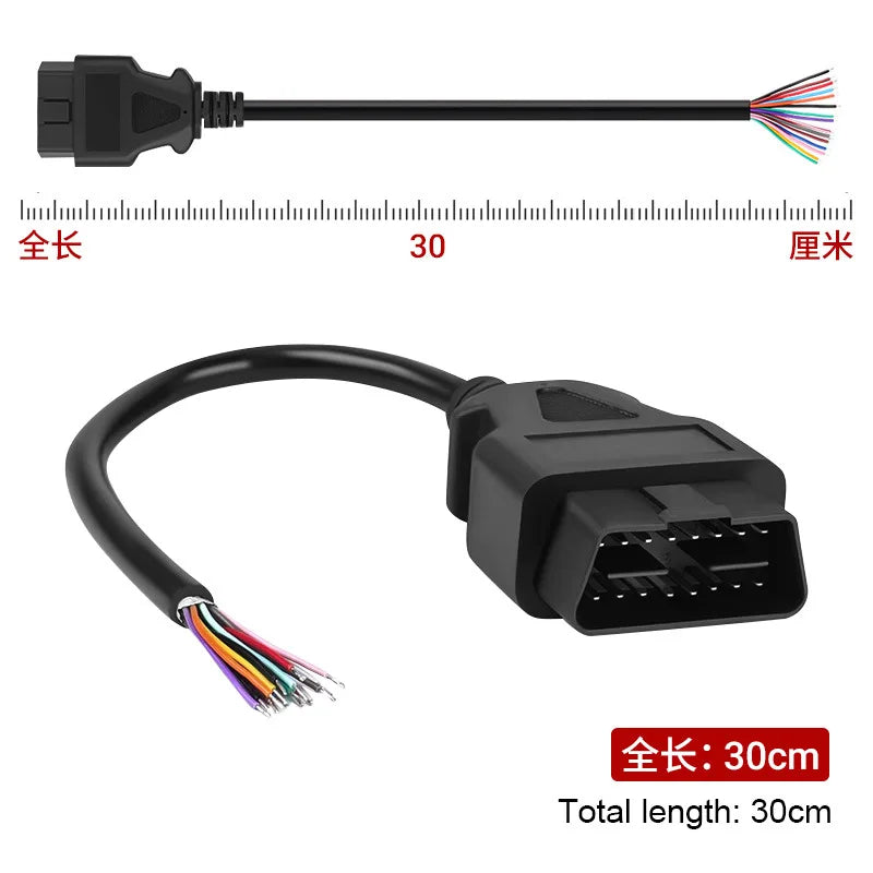 3/2/1.5/0.3 Meters OBD2 OBD II Car Extension Cable Connectors 16PIN Male To Female Connector For Auto ELM327 Connector Interface Oasis Select 0.3M OBD2 20mm