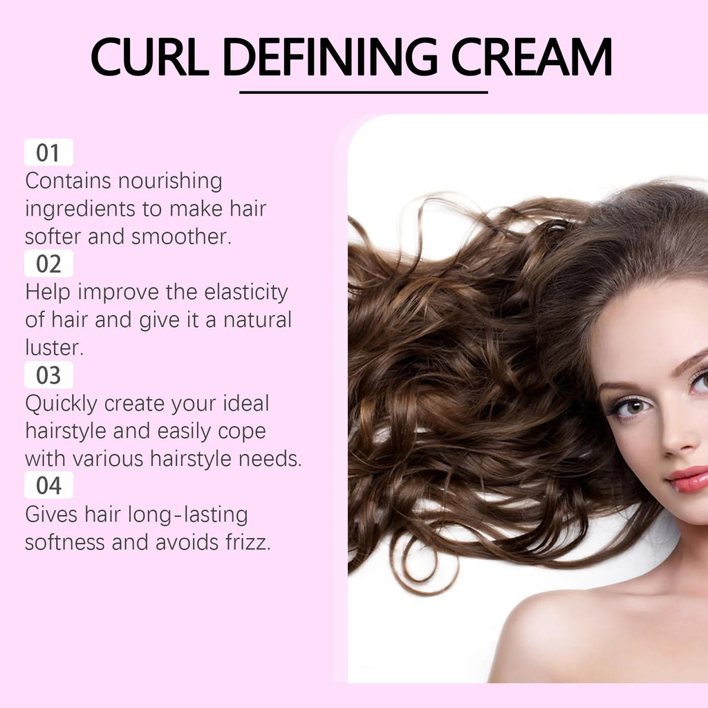 Curl Defining Cream Control Frizz Bouncy Resilient Enhancer Prevent Hair Breakage Smooth Moisturizing Hair Elastic Conditioner Oasis Select