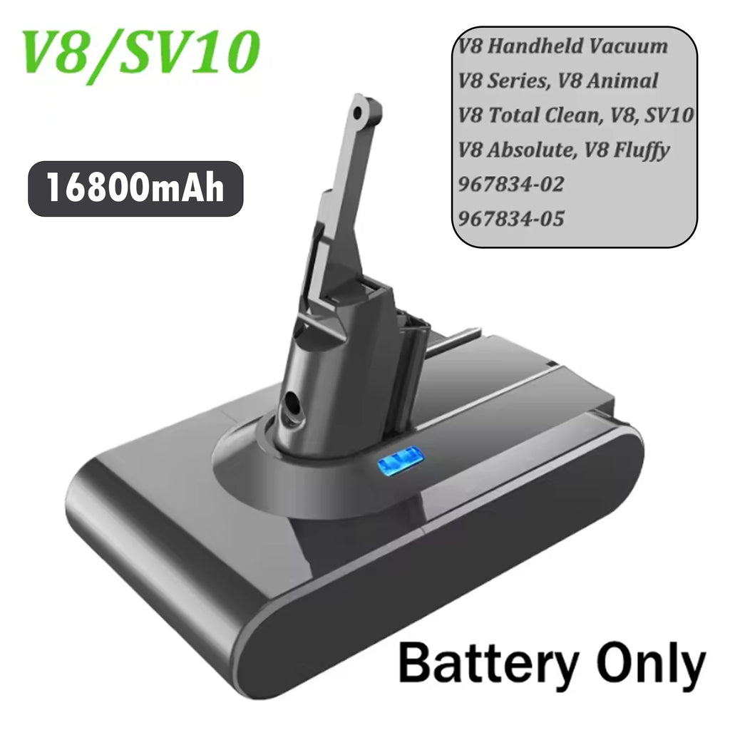 For Dyson V8 21.6V Replacement Battery for Dyson V8 Absolute Cord-Free Vacuum Handheld Vacuum Cleaner Battery Oasis Select V8 16800mAh
