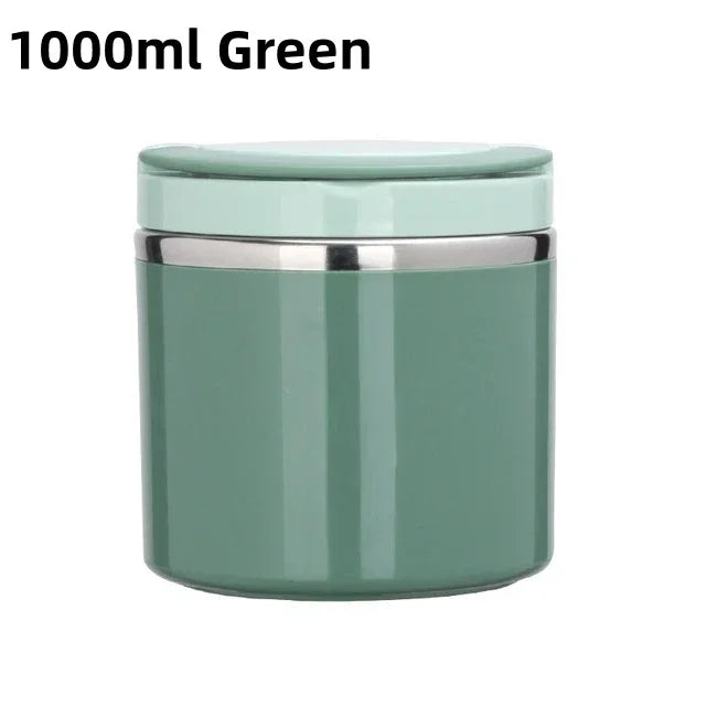 630/1000ml Insulated Food Jar, Stainless Steel Thermos Lunch Box, Heat Keeping Soup Container for School, Office Oasis Select Green-1000ml