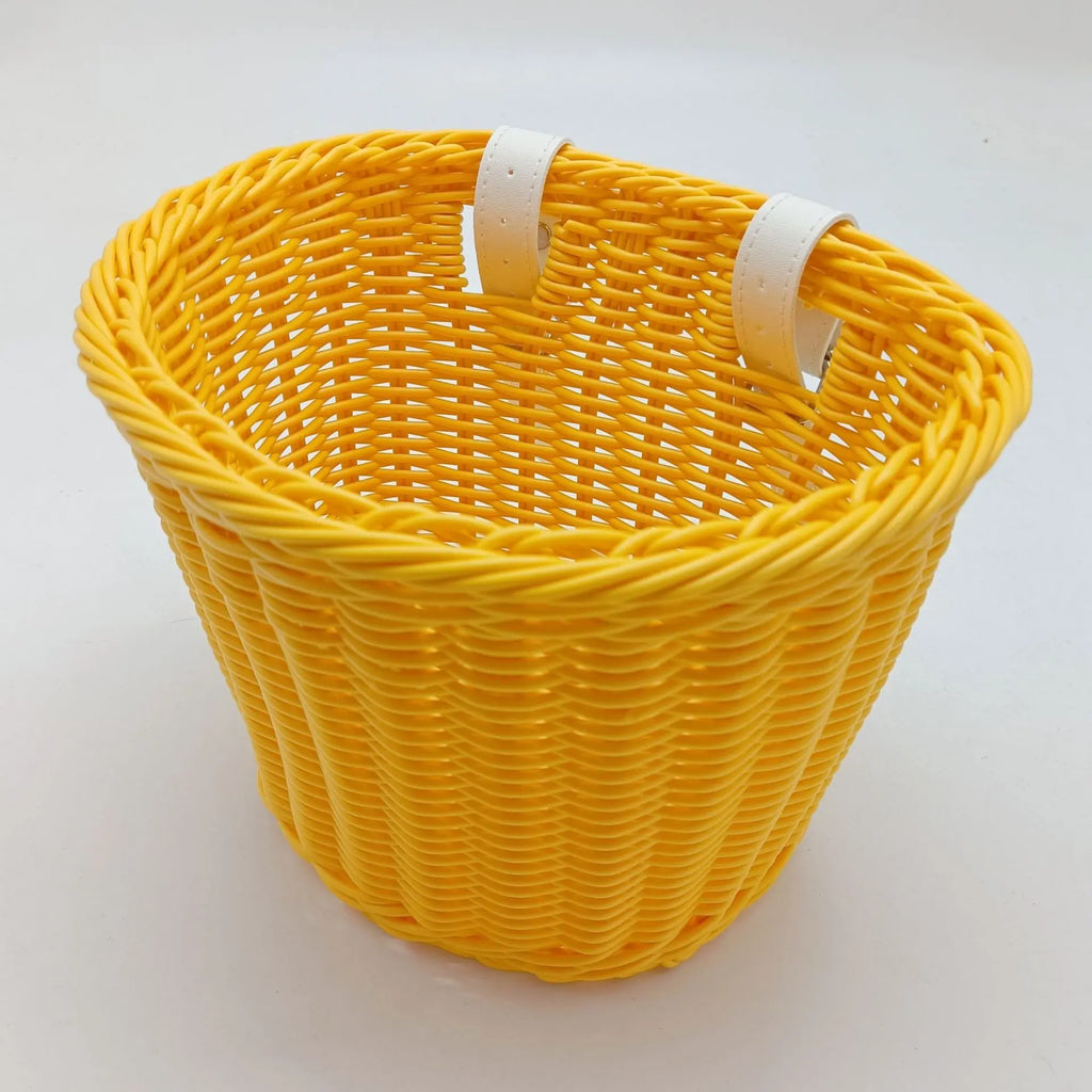 Eco-friendly Woven Rattan Baskets - Fit Scooters Baby Walkers Children's Bikes & Electric Vehicles Multiple Sizes Rattan Basket Oasis Select Yellow A 21x17x16CM