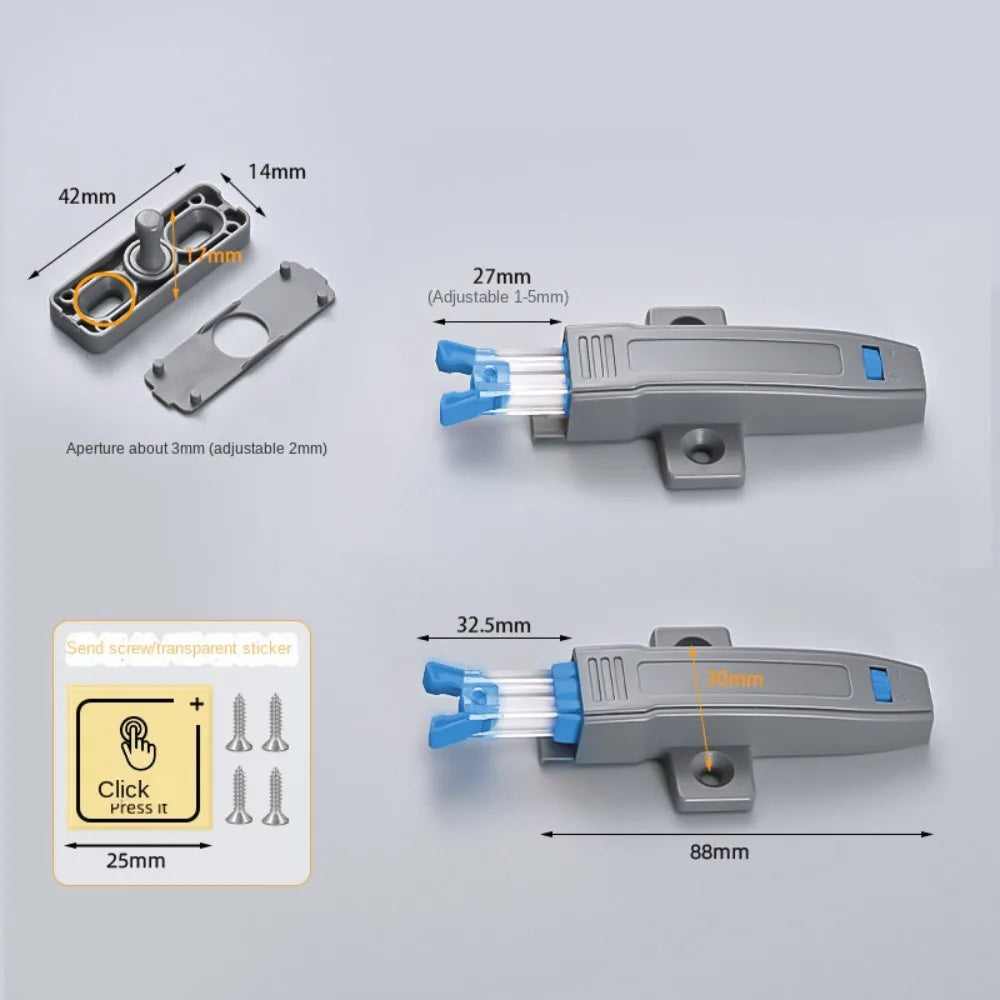 New ABS Cabinet Catches Damper Buffer Push Type Door Lock Buckle Hardware Invisible Rebound Device Wardrobe Oasis Select