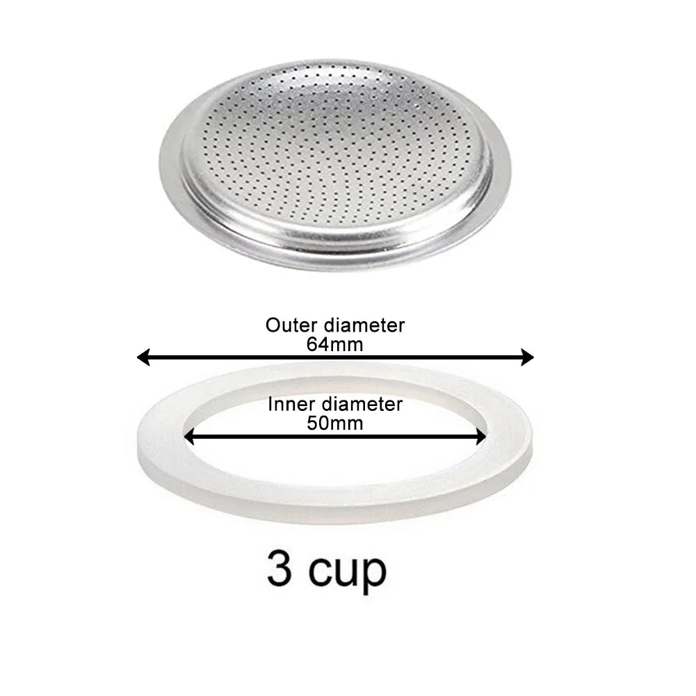 Coffee Rubber Ring Italian Moka Pot Flexible Washer Gasket Ring Replacenent Parts For Cups Moka Pot For Express Pots Oasis Select 3 cup
