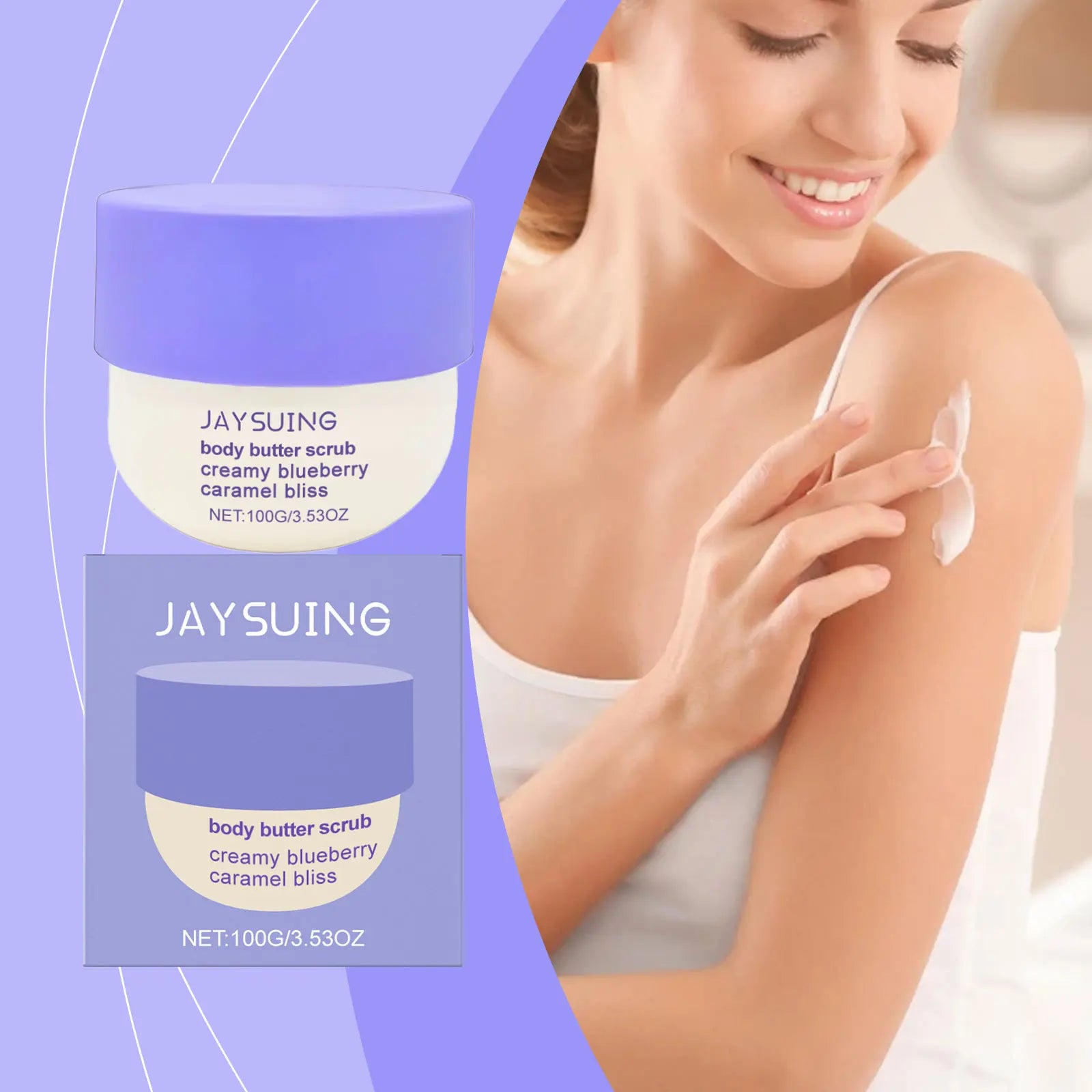 Blueberry Caramel Body Scrub Deep Clean Softening Keratin Smooth Skin Relieve Dryness Long-Lasting Hydration Exfoliating Scrub Oasis Select