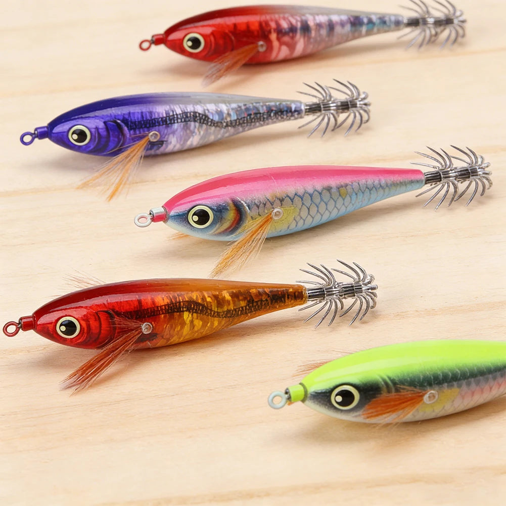 10cm 10.7g Horizontal Shrimp Squid Hook Slow Sinking Artificial Lure With Sound Bead For Octopus Sea Fishing Night Tackle Oasis Select