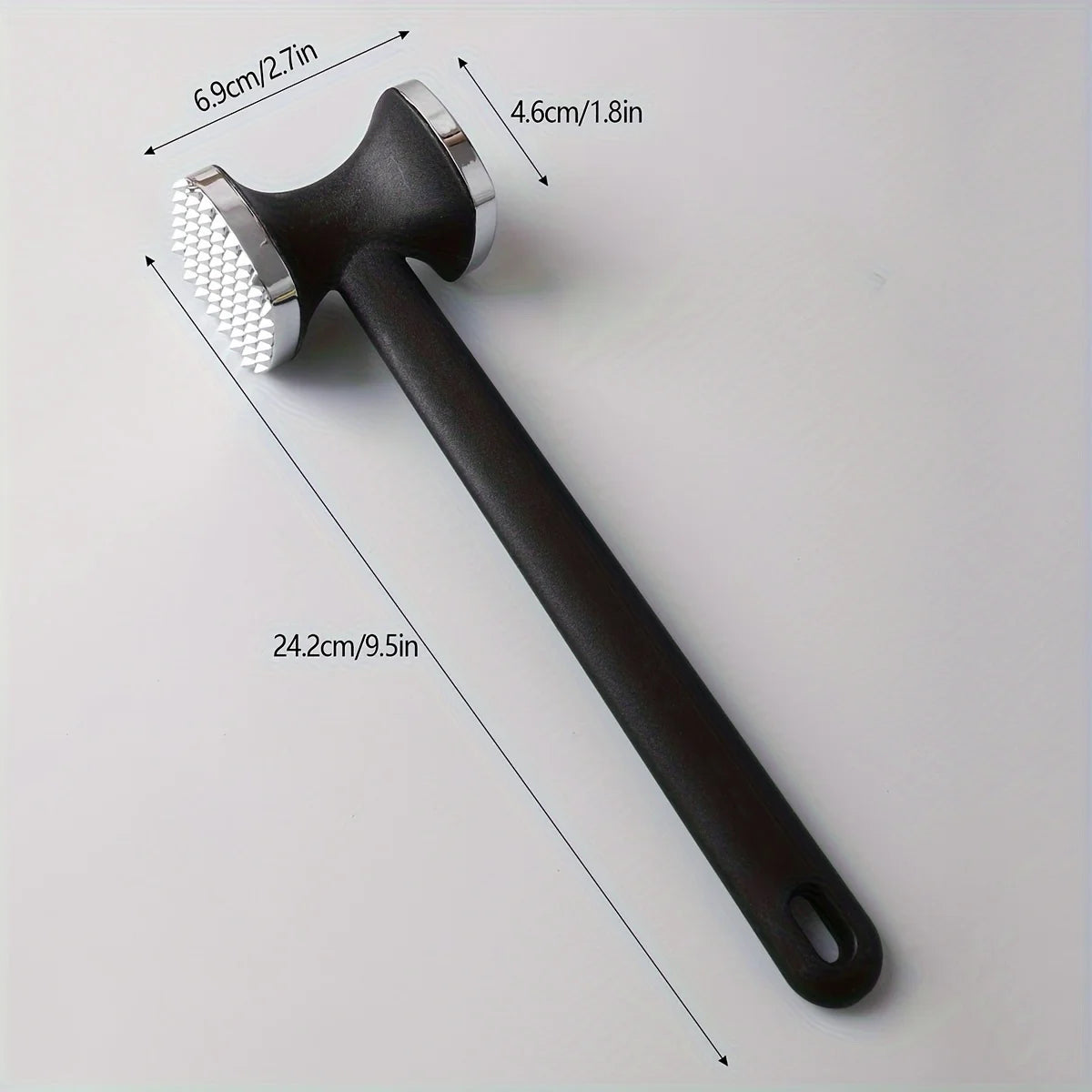 1pc Upgraded Version Heavy Duty Meat Tenderizer Hammer, Stainless Steel Kitchen Tool with Rubber Grip for Effortless Pounding Oasis Select