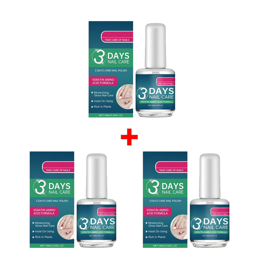 3 Days Nail Care Polish for Soft Thin Breaking Nails Improve Nail Yelllowing Thickening Gentle Repair Restore Gloss Nail Care Oasis Select 3pcs