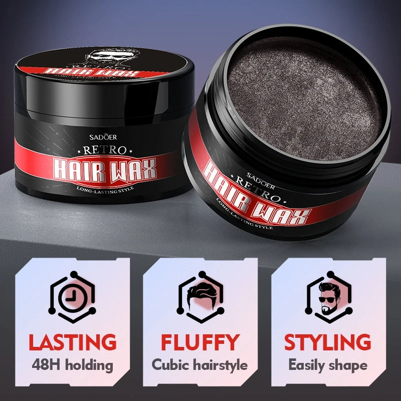 SADOER Men's Vintage Hair Wax Clay – Strong Hold, 100g