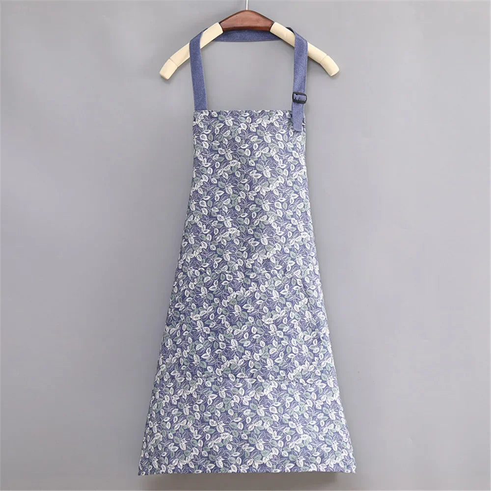 1PC Aprons Fashion Cotton Fabric Waterproof Thickened Dirt Resistant Kitchen Apron and Home Work Clothes Gardening Work Clothing Oasis Select 06 OneSize
