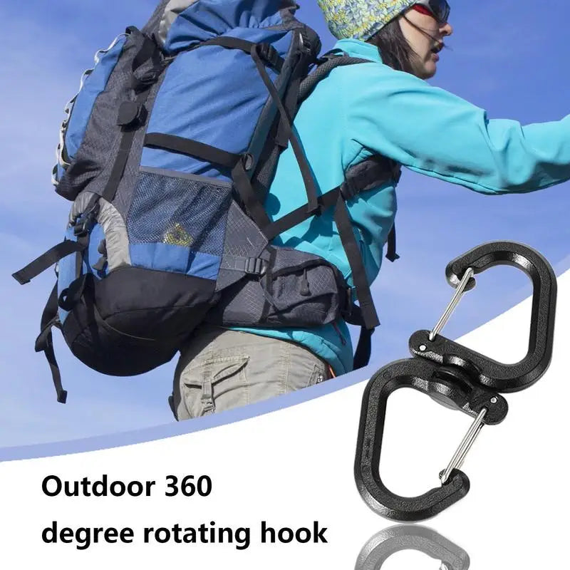 Outdoor Swivel Clip 360 Rotating Double Carabiner Portable S Chain Hooks Multi-Use Backpack Keychain Carabiner For Backpacks Oasis Select