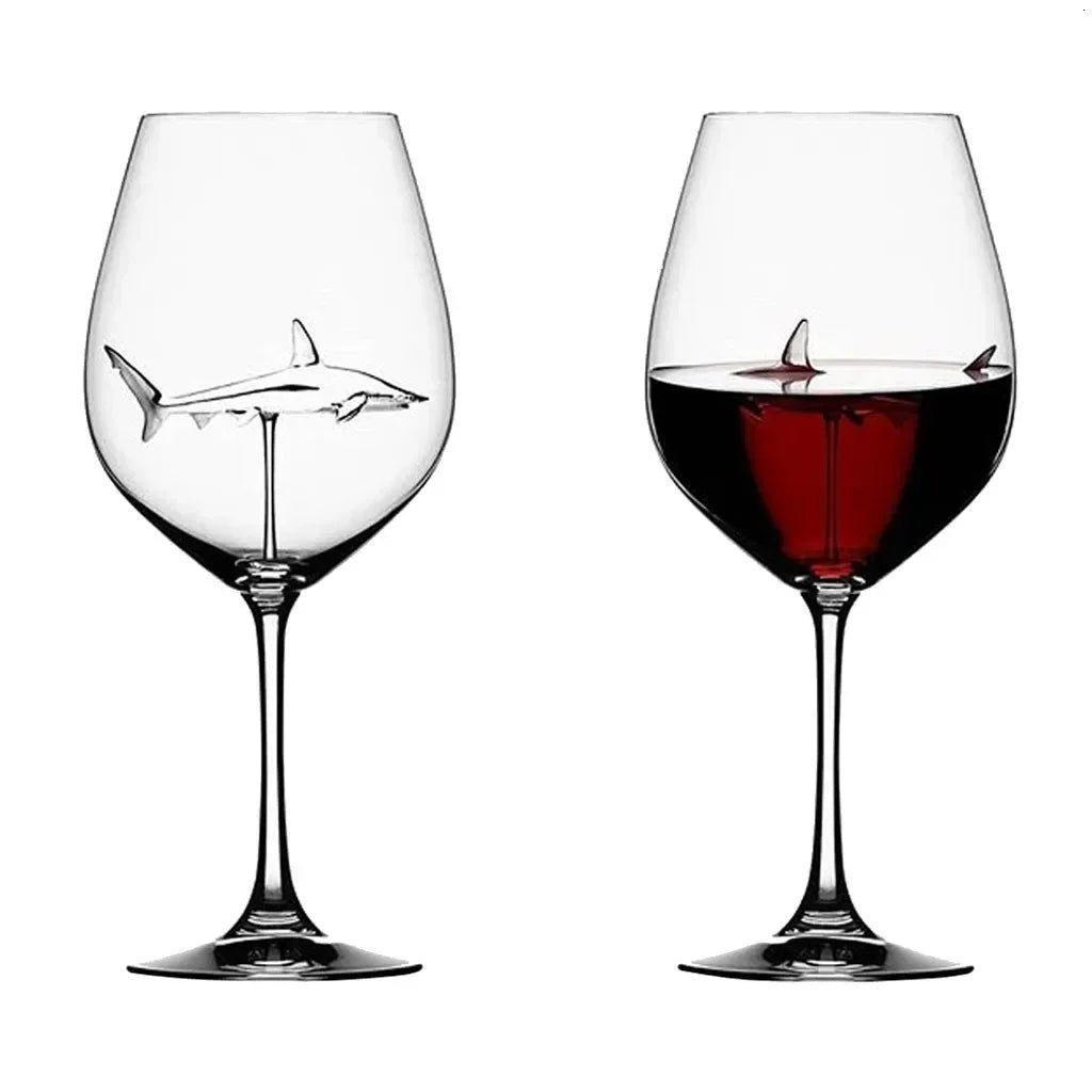 Shark Wine Glasses Cup European Red Wine Cup Water Bottle Goblet Wedding Party Decoration Gift 300ml Drinking Glasses Oasis Select