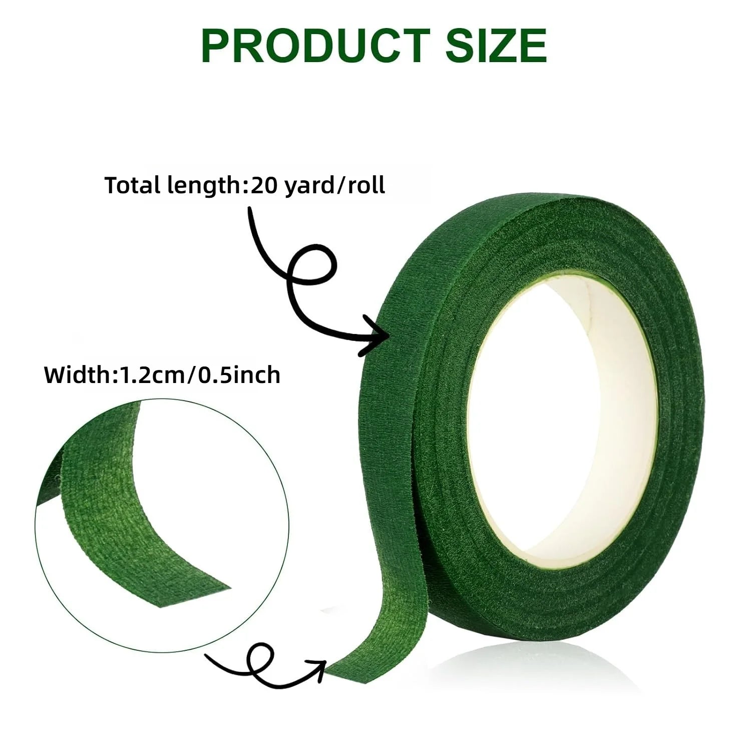3/6 Rolls Floral Stem Wrap Tape 20 Yards Self-Adhesive Green Tape for Bouquet Making Birthday Wedding Flowers DIY Crafts Oasis Select