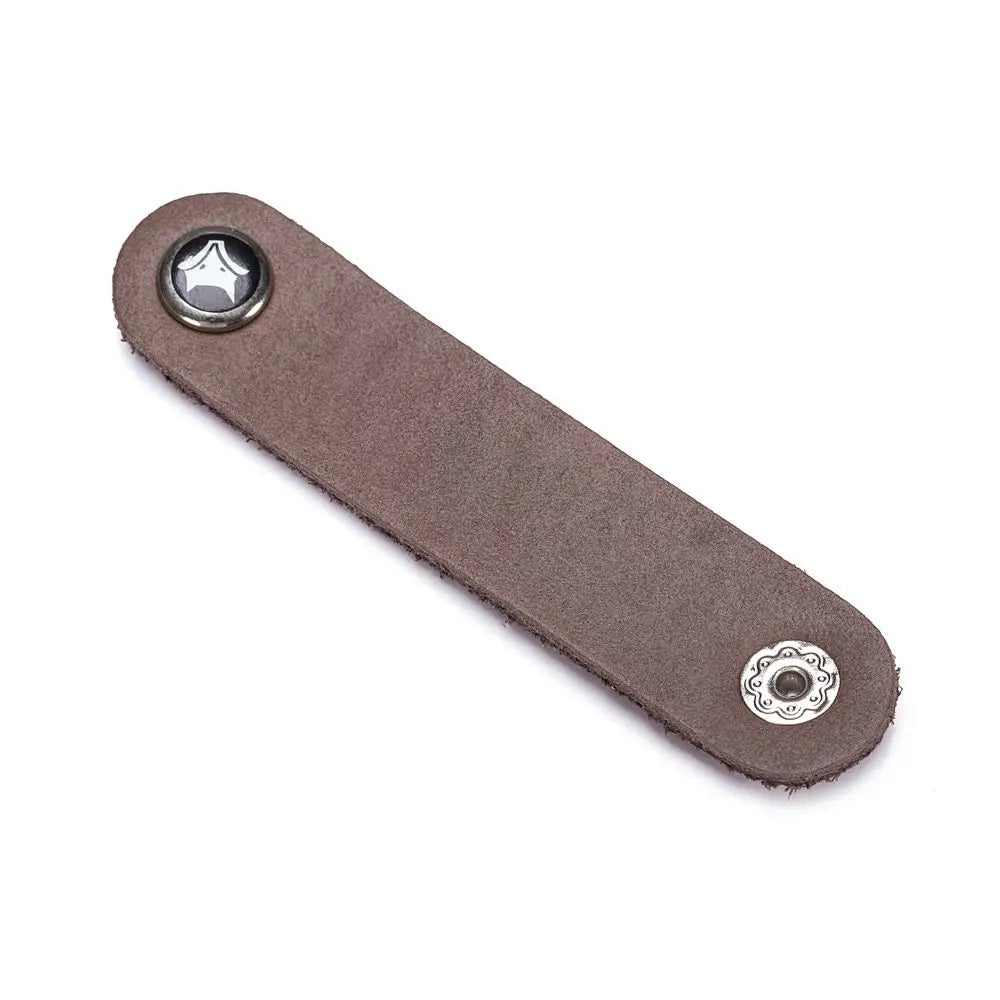 4Pcs Leather Data Cable Organizer Cord Winder Straps Earphone Wrap Winder Charger Protector Tidy Storage Cable Holder Clips Ties Oasis Select brown 1pc