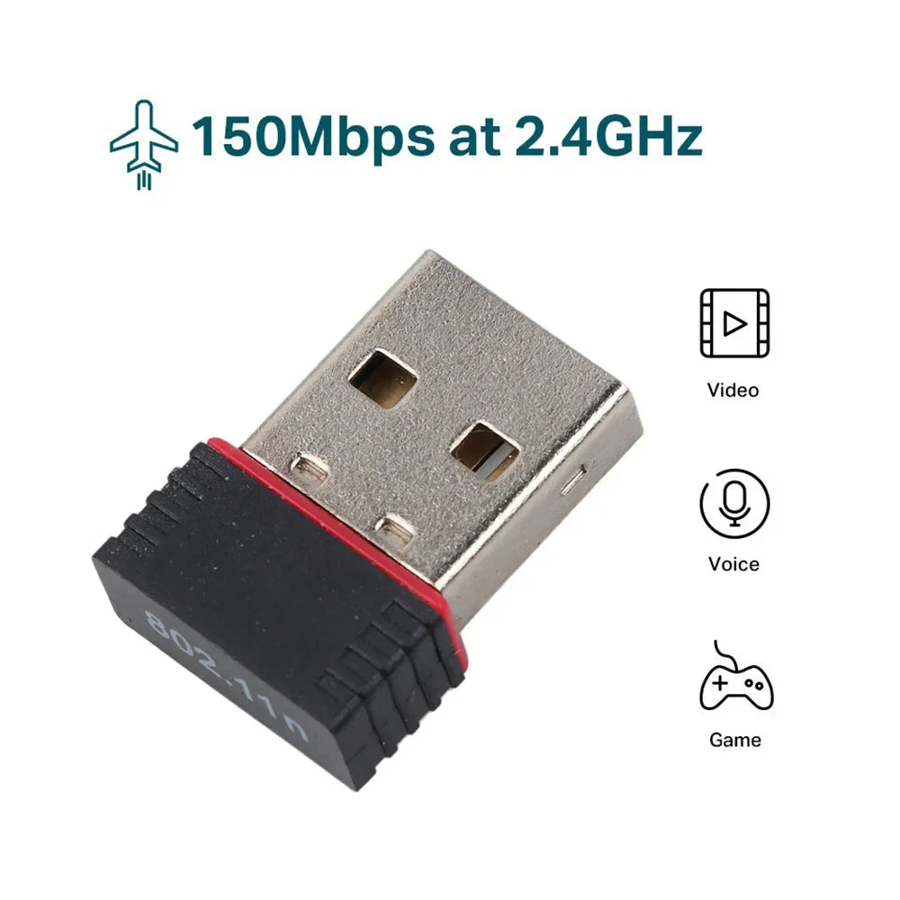 RTL8188 150Mbps USB WiFi Adapter for Raspberry Pi,Wireless Network Card Adapter WiFi Dongle for Desktop Laptop PC Windows RTL818 Oasis Select