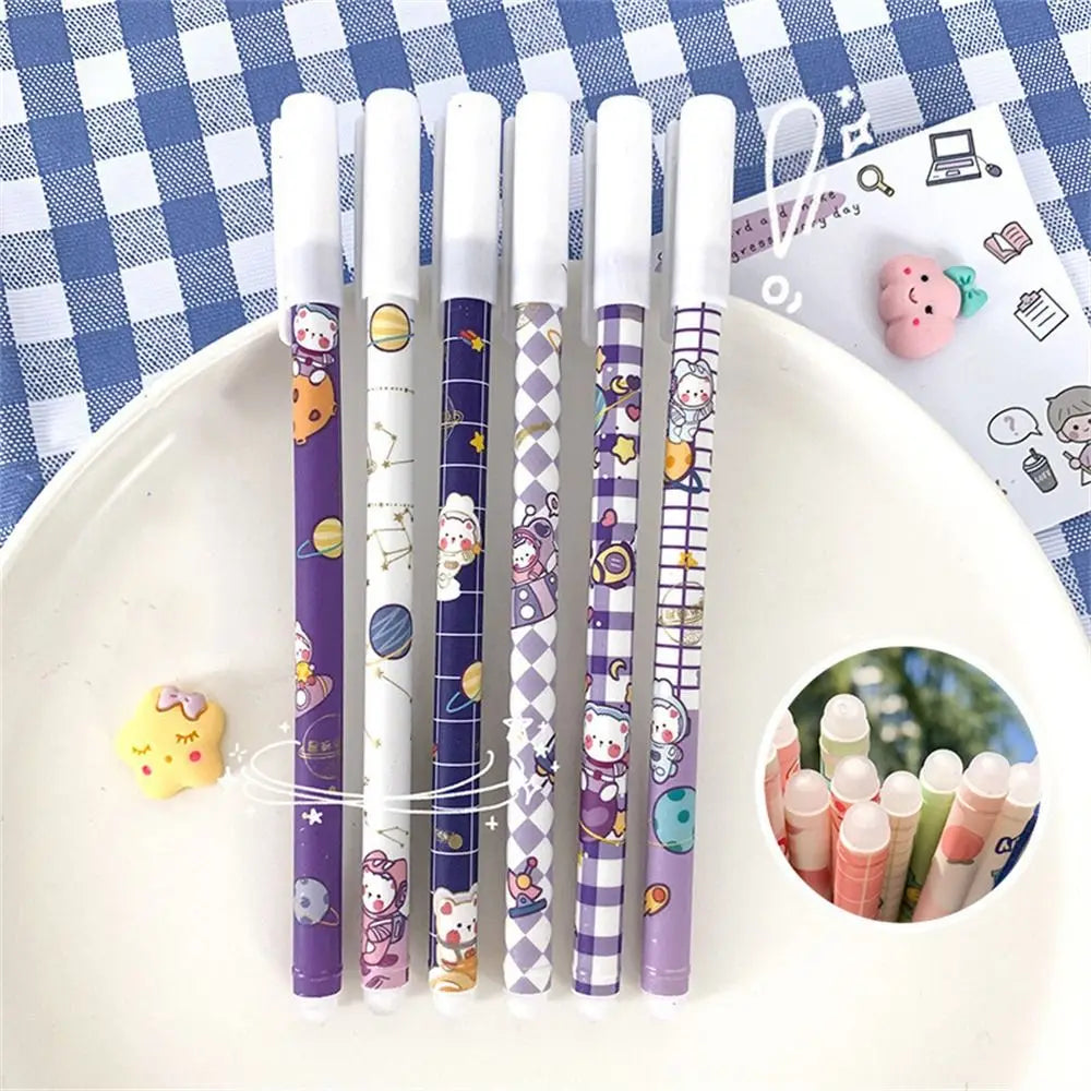 1Pcs Kawaii Game Cartoons Neutral Erasable Pen 0.5mm Blue Gel Pens Washable Handle School Office Supplies Kids Stationery Oasis Select bear random 1pc