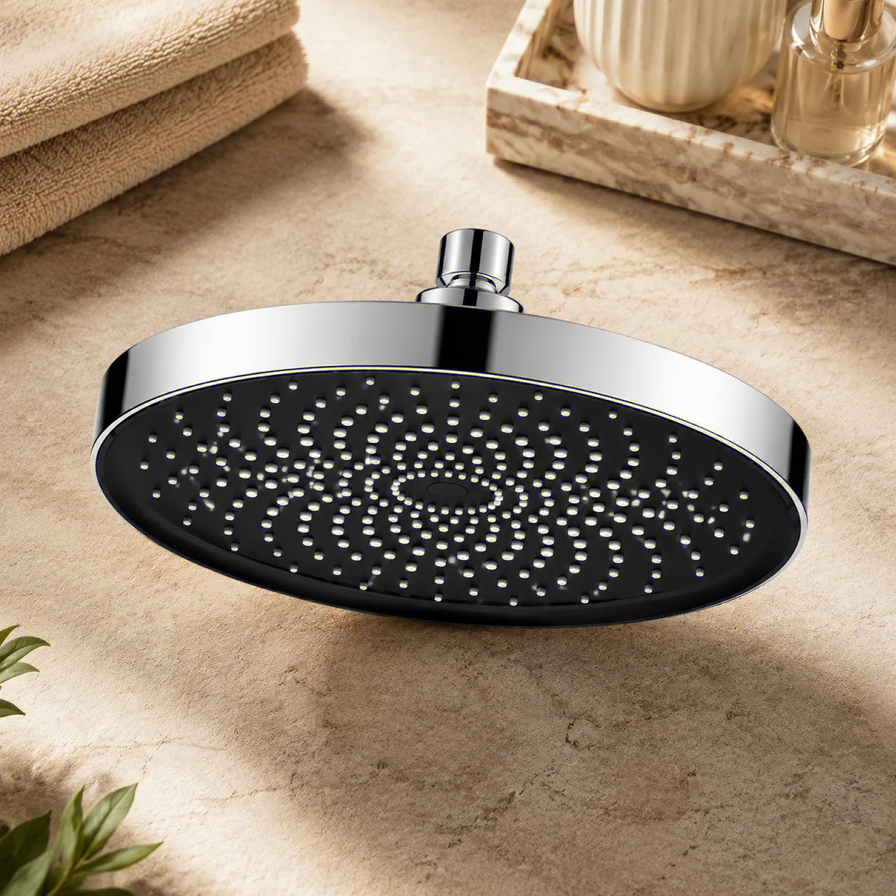 25cm Large Top Shower Head High Flow Pressurized Bathroom Single Sprayer for Home Use Oasis Select