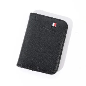 Portable card holder, ultra-thin soft coin purse, PU credit card, social security card, medical card, men's slim short wallet Oasis Select black
