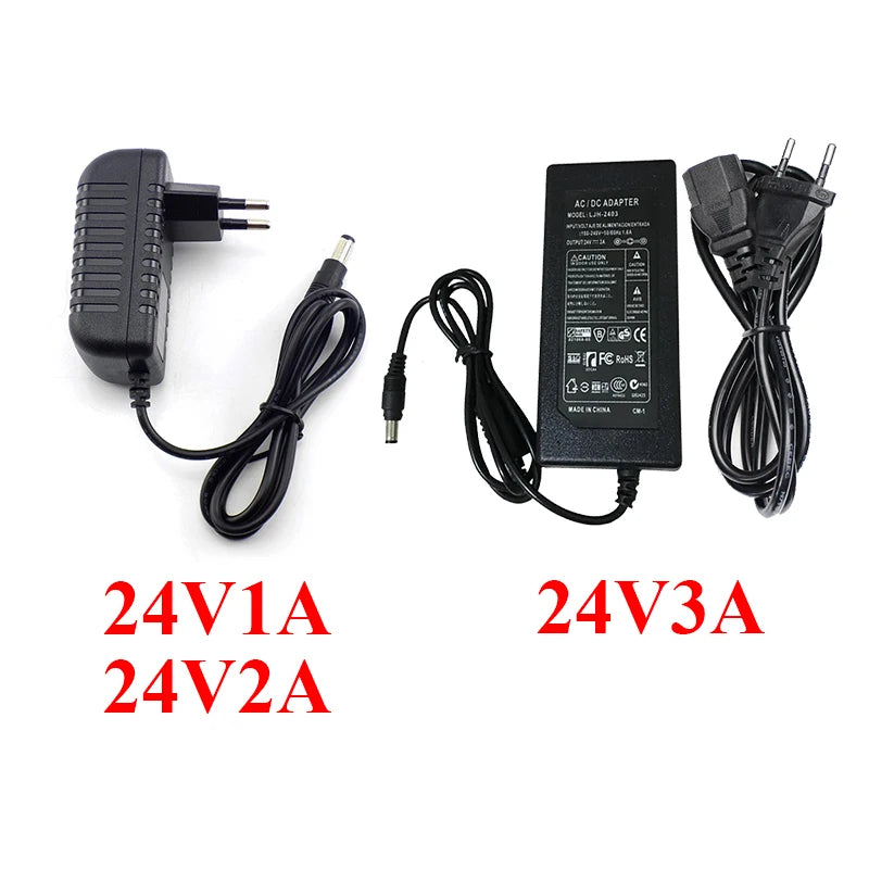 Power Supply AC 220V 110V TO DC 12V 24V 5V Power Supply Adapter 1A 2A 3A Transformer AC 220 110 V TO DC 5 12 24 V For LED Light Oasis Select 24V 100V-240V 1A|US Plug