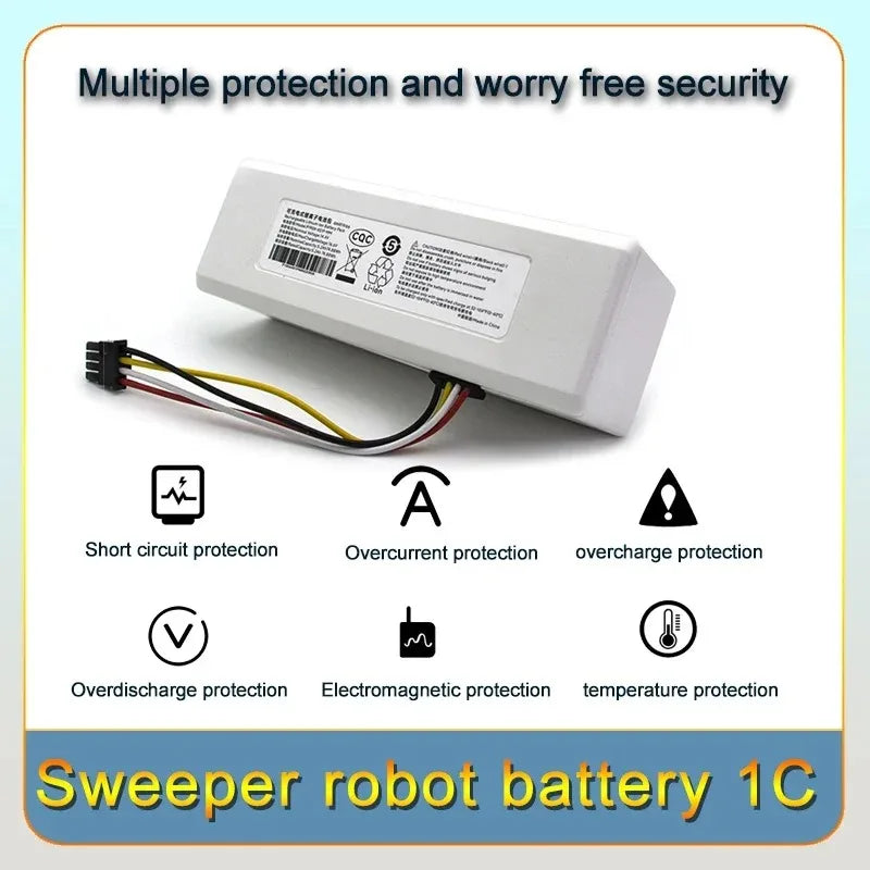 Original BRR-2P4S-5200S Robotic Vacuum Cleaner Replacement Battery For Xiaomi Roborock S55 S60 S65 S50 S51 S5 MAX S6 Parts Oasis Select