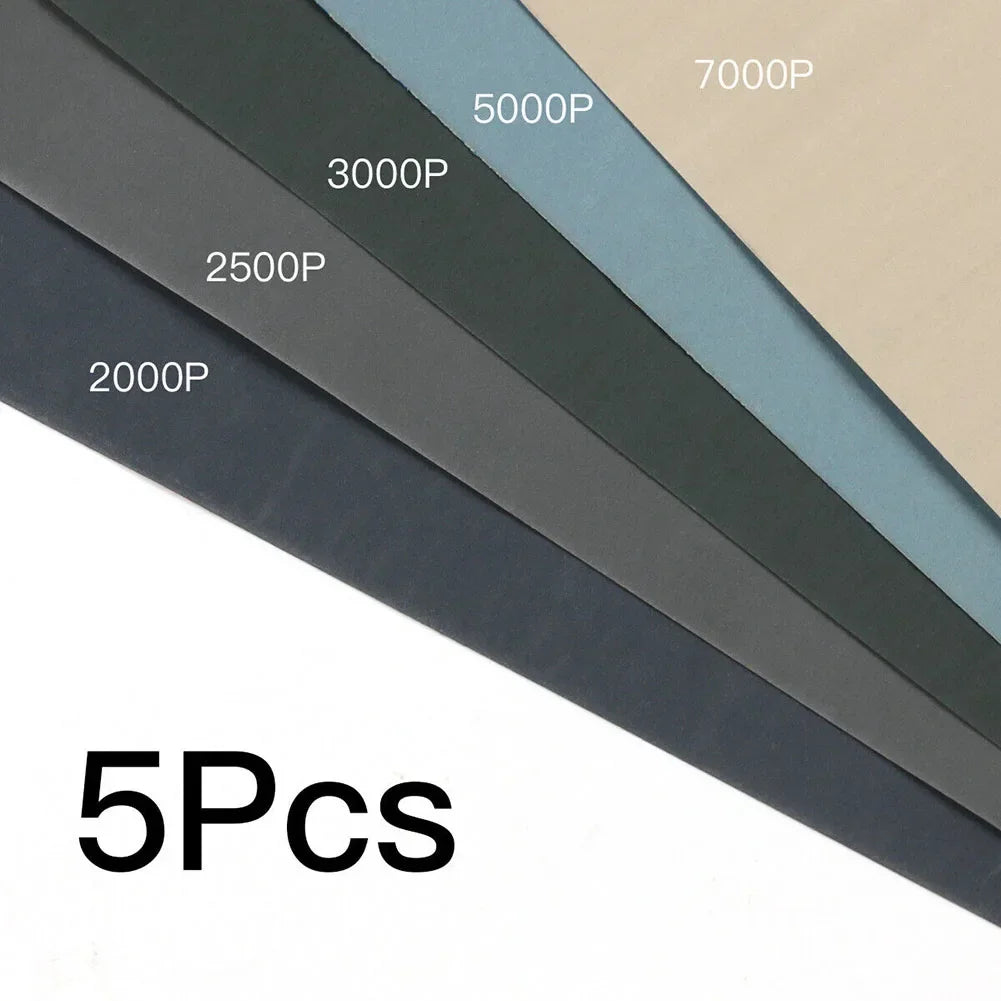 5Pcs Sandpaper 2000 2500 3000 5000 7000 Mixed Grits Sand Paper Water/Dry Sanding Paper Abrasive Tool Oasis Select