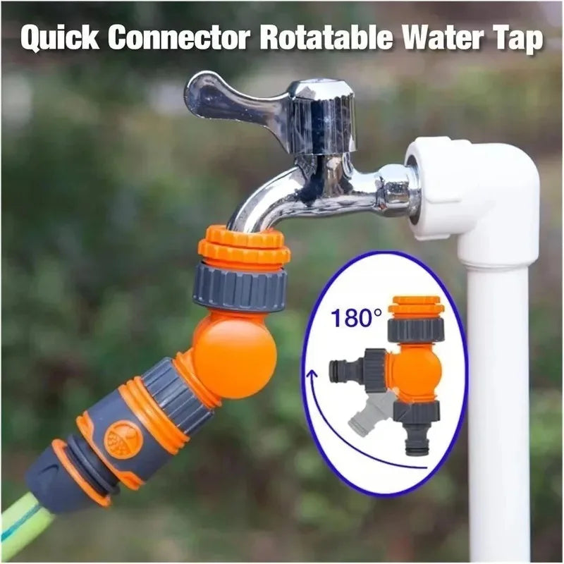 Garden Hose Connector Faucet Adapter for 1/2" & 3/4" Hose Reel Cart Plastic Click-lock Quick ConnectionFor Watering Irrigation Oasis Select