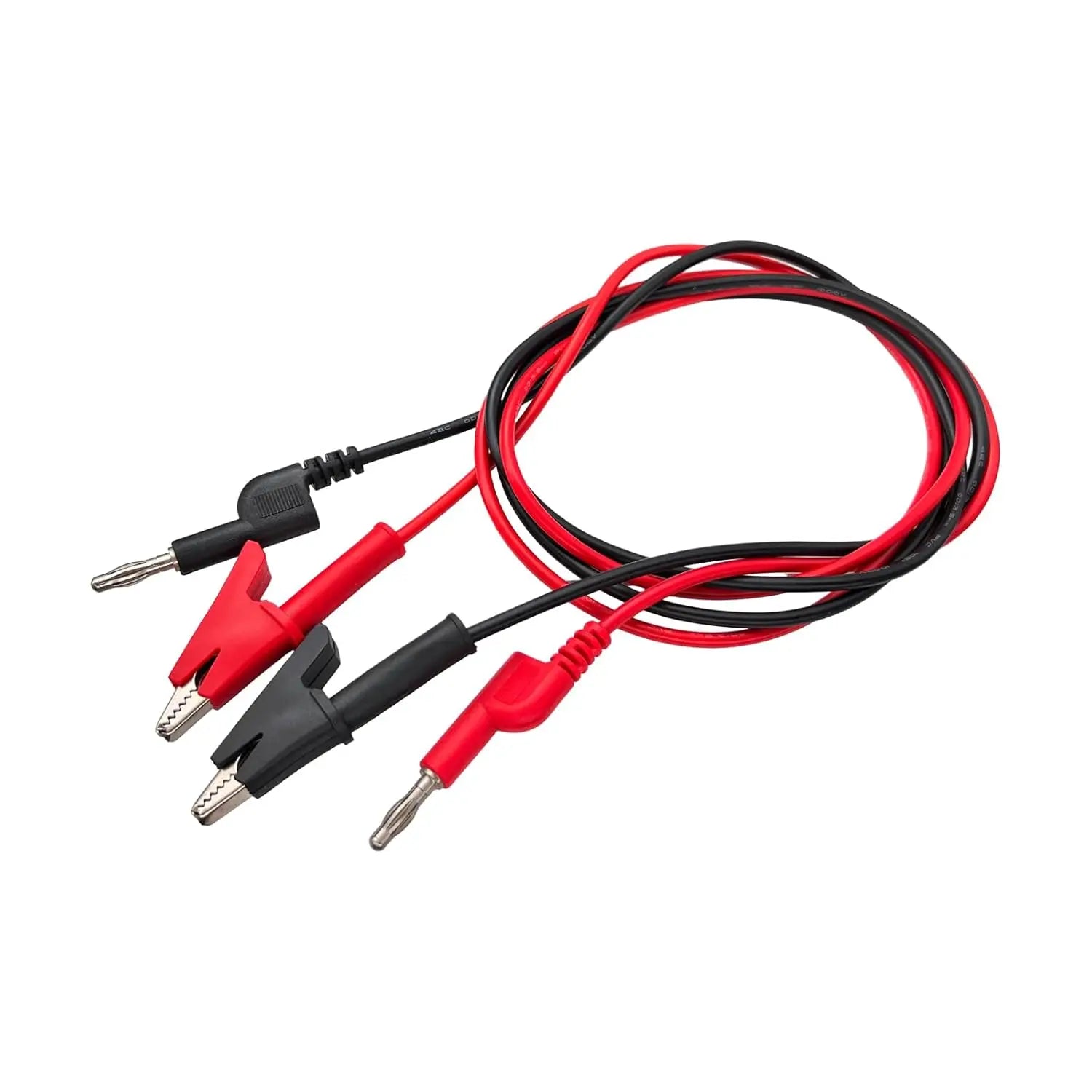 2Pcs 1M Double End Test Lead Wire Line Electrical Voltage 4mm Banana Plug Alligator Clip Crocodile 15A Multimeter DIY Test Wires Oasis Select