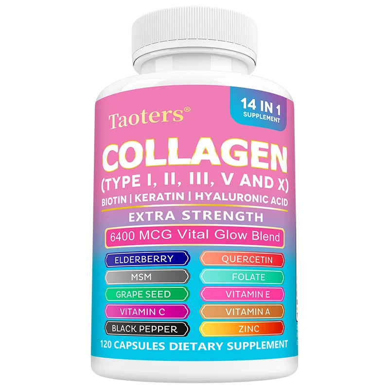 Multi Collagen Peptides Capsules – Biotin, Keratin & Hyaluronic Acid