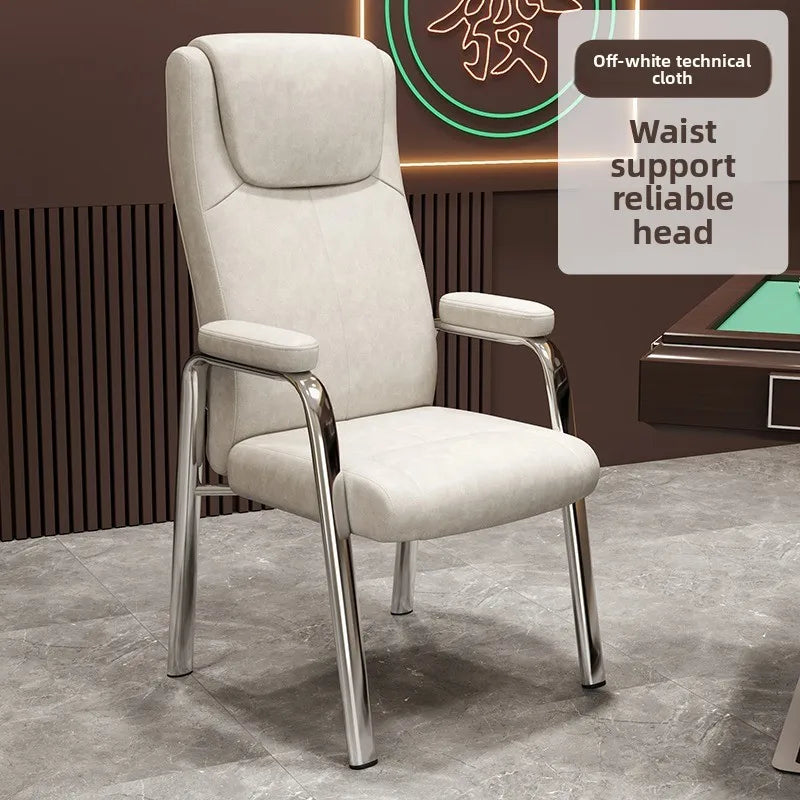 Mahjong chair chess room special high backrest chair comfortable sedentary home chess and card sofa chair mahjong table Oasis Select light green